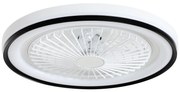 HOMCOM Ventoinha de Teto com Luz LED 48,5 W Motor DC Reversível Silenciosa com Controlo Remoto 6 Velocidades Temporizador  Ø48x13 cm Branco | Aosom Portugal