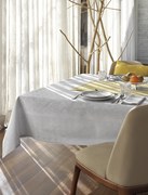 Toalhas de mesa rectangulares em damasco com ajour  100% algodão - Fateba: Cinza / Prata  1 Toalha de mesa 180x180 cm