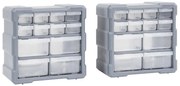 Caixas organizadoras com 12 gavetas 2 pcs 26,5x16x26 cm