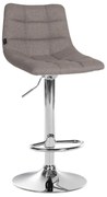 Banco de bar Jerry em tecido com estrutura cromada 87-108,5 x 43 x 46,5 cm Cinzento