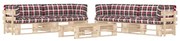 6 pcs conjunto lounge de paletes c/ almofadões pinho impregnado