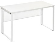 HOMCOM Secretária Multifuncional Estável Pés Ajustáveis Design Moderno 135x60x75 cm Branco Ideal para Escritório | Aosom Portugal