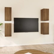 Móveis de TV 4 pcs 30,5x30x60 cm madeira cor carvalho castanho