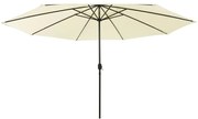 vidaXL Guarda-sol de jardim com luzes LED 400 cm areia