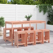 9 pcs conjunto de bar para jardim madeira de douglas maciça