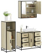 vidaXL 3 pcs conj. móveis casa banho derivados madeira carvalho sonoma