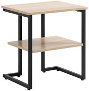 HOMCOM Mesa Auxiliar 2 Níveis Sala Estar Dormitório Escritório Estilo Moderno Funcional Compacta 45x35x48cm Madeira Preto Elegante | Aosom Portugal