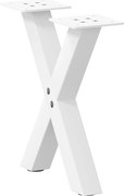 vidaXL Pés para mesa de centro em formato de X, 2 peças, branco, 40x (30-31) cm, aço