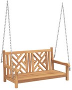 vidaXL Banco de Balanço Castanho 114 x 60 x 64 cm