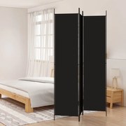 vidaXL Biombo/divisória com 3 painéis 150x220 cm tecido preto