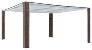 vidaXL Gazebo com teto em vime PE 400x400x200 cm castanho e creme