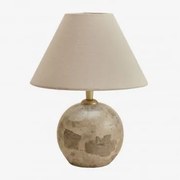 Lâmpada De Mesa Em Pedra Natural Marvexi Mármore Bege Panther & Branco Ø20 Cm - ↑10 Cm Menorca - Sklum