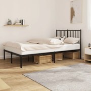vidaXL Estrutura de cama com cabeceira 120x200 cm metal preto
