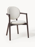 Cadeira de madeira com estofos em bouclé Maia