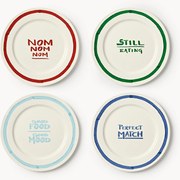 Pratos de jantar em porcelana com padrão decorativo Tutti, conjunto de 4