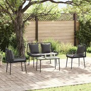 vidaXL Conjunto de Jantar para Jardim 3 pcs Preto, Antracite