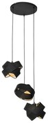 Candeeiro de suspensão moderno preto 3 luzes - Cloth Moderno