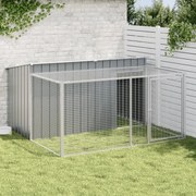 vidaXL Casota para cães com corredor antracite 197x194x110 cm aço galvanizado