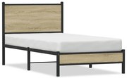 Estrutura de cama sem colchão 90x190 cm metal carvalho sonoma