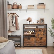 Sapateira com 4 abas 98,3 x 30 x 95 cm castanho Vintage-preto
