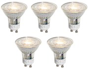 Set van 5 GU10 50mm dimbare LED lampen helder 4.9W 500 lm 2700K