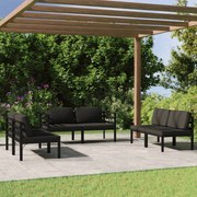 vidaXL 6 pcs conjunto lounge jardim com almofadões alumínio antracite