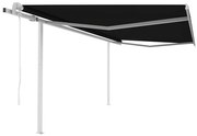 vidaXL Toldo retrátil automático com postes 4,5x3 m antracite