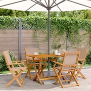 vidaXL Cadeiras jardim dobráveis 4pcs tecido/madeira cinza-acastanhado