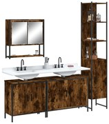 vidaXL 4pcs conjunto de móveis WC derivados de madeira carvalho fumado