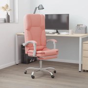 vidaXL Cadeira escritório massagens reclinável couro artificial rosa