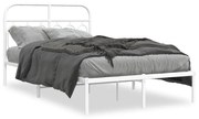 Estrutura de cama com cabeceira 120x200 cm metal branco