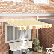 vidaXL Toldo Retrátil Amarelo e Branco 250 x 200 cm