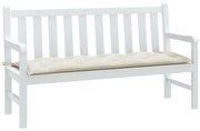 vidaXL Almofadão p/ banco de jardim 150x50x7 cm mesclado tecido creme