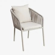 Pack De 2 Cadeiras De Jardim Com Apoios De Braços Em Corda Trançada Arhiza Classic Verde Cáqui - Sklum