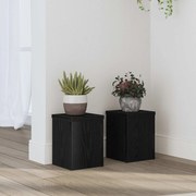 vidaXL Suporte para Plantas 2 pcs Carvalho Preto 15 x 15 x 20 cm