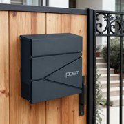 Caixa de correio com fechadura e compartimento para jornais 10,5 x 37 x 37 cm Antracite