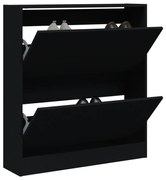 vidaXL Sapateira 80x21x87,5 cm derivados de madeira preto