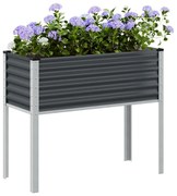 vidaXL Vaso/floreira de jardim 100x41x90 cm aço antracite