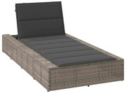 vidaXL Espreguiçadeira com almofada flutuante vime PE cinza