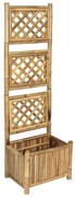 vidaXL Floreira de jardim com treliça bambu 40 cm