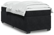 Cama com molas/colchão 90x200 cm veludo preto