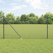 vidaXL Conjunto de Poste de Cerca Conjunto de 2 Preto Aço 10 x 1 m