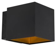 Candeeiro de parede design preto / dourado incl. LED - Caja Design,Industrial,Moderno