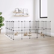 vidaXL Gaiola p/ animais de 36 painéis c/ porta 35x35 cm aço preto