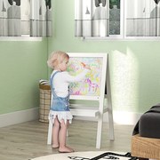 Cavalete quadro infantil 2 em 1 face quadro branco magnético e face quadro-negro a giz branco