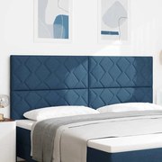 vidaXL Cabeceira Azul 200 cm com Design de Blocos de Diamante em Tecido