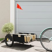 vidaXL Reboque de bicicleta tecido oxford/ferro preto