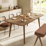 Mesa de jantar com tampo extensível 85 x (140/160/180) x 76,2 cm castanho mel