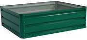 Plantador elevado de aço, plantador de metal, estrutura de jardim de metal para áreas externas, plantador elevado de 4 painéis, 120 x 90 x 30 cm, verde