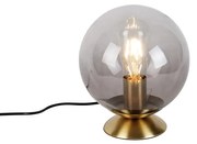 Candeeiro de mesa Art Déco em latão com vidro fumê - Pallon Art Deco